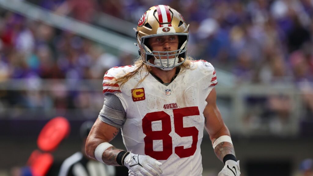 49ers TE George Kittle misses practice, status vs. Bears in question