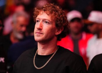 Mark Zuckerberg is seen in attendance during the UFC 313 event at T-Mobile Arena on March 08, 2025 in Las Vegas.