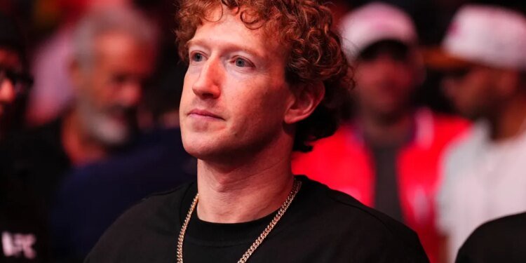 Mark Zuckerberg is seen in attendance during the UFC 313 event at T-Mobile Arena on March 08, 2025 in Las Vegas.