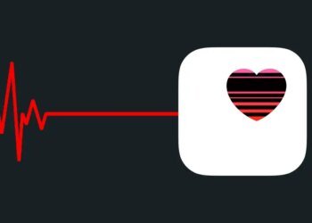 apple health icon with a flatline behind it