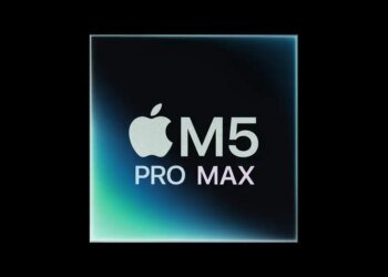 Graphic of an M5 chip with Pro and Max labels