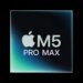 Graphic of an M5 chip with Pro and Max labels