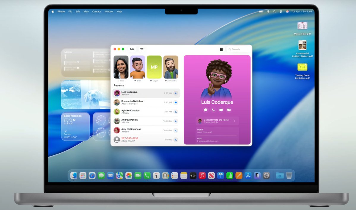 Apple macOS 26 Tahoe phone app