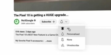 YouTube test might not send you channel notifications even if you select 'all'