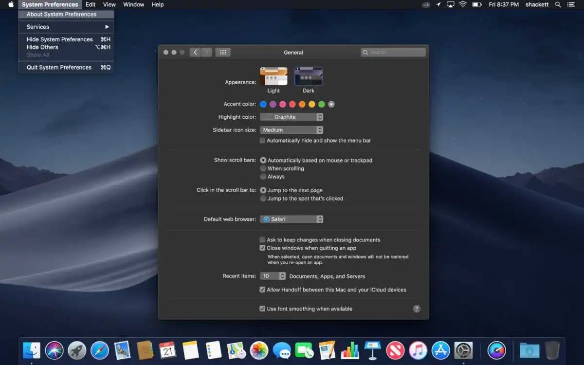 Mojave Night Mode