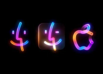 Apple teaser for Mac annoucnements showing a glowing Finder icon winking with an Apple logo