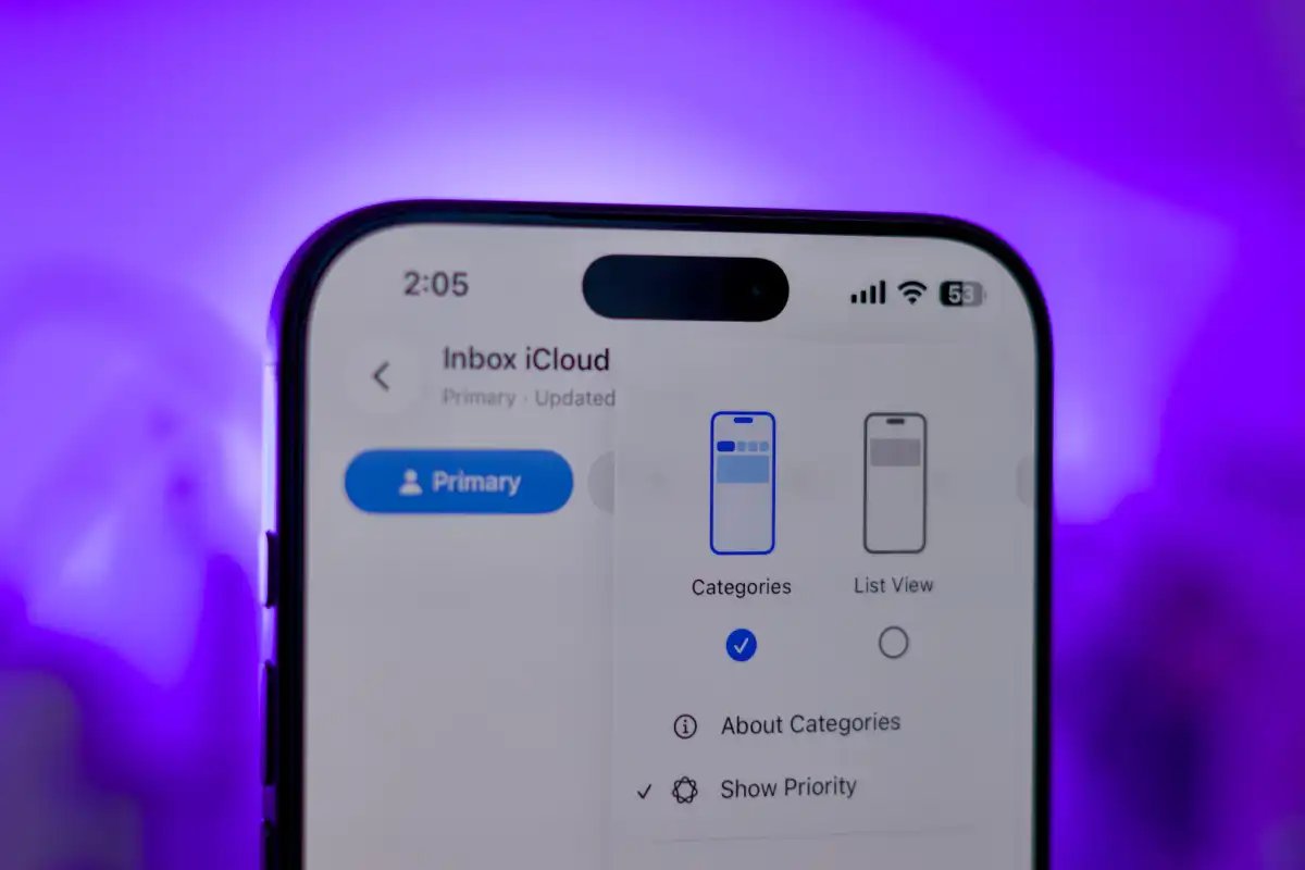 Apple Mail Categories on iOS