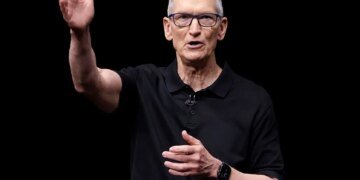 Apple CEO Tim Cook speaks during the keynote address at an Apple special event on September 09, 2025
