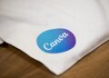 Canva logo on bag sitting on a table.