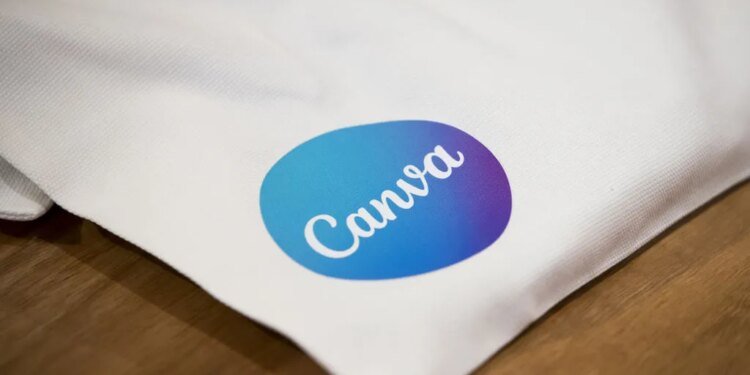 Canva logo on bag sitting on a table.