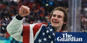 ‘He is an animal’: Jack Hughes loses teeth then scores Olympic ice hockey winner for US | Winter Olympics 2026