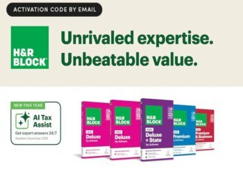 H&R Block Tax Software Deluxe + State 2025 for Windows/Mac [Online Code]