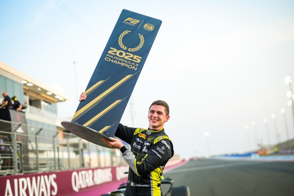 Leonardo Fornaroli, champion de Formule 2 à Losail, au Qatar.