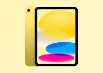 iPad in yellow with gradient