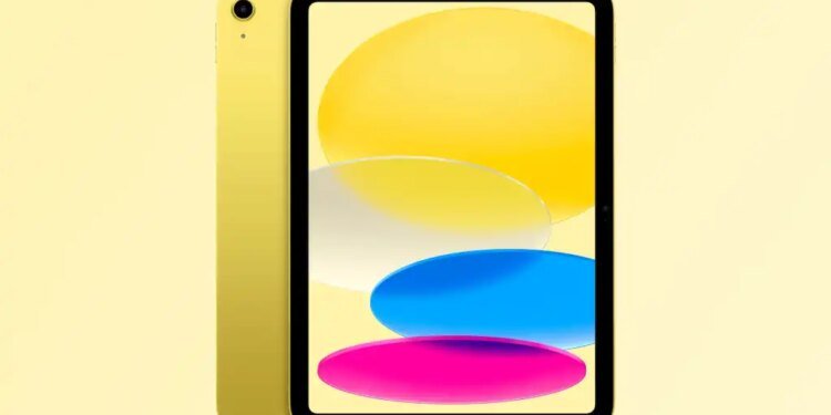 iPad in yellow with gradient