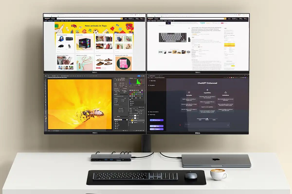 Satechi Thunderbolt 4 Docking Station with DisplayLink – three 4K displays at 60Hz for M1/M2/Neo, four for M3/M4/M5