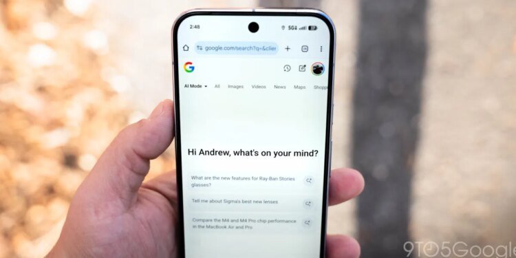 Google app starts rolling out quick access to AI Mode history