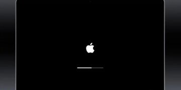 MacBook with macOS update screen