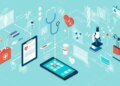 AWS, illustration of telemedicine and online healthcare services