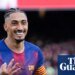 European football: Raphinha hat-trick seals Barcelona win, Lazio beat Milan | European club football