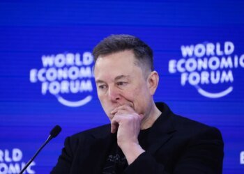 Elon Musk, chief executive officer of Tesla Inc., during the World Economic Forum (WEF) in Davos, Switzerland, on Thursday, Jan. 22, 2026.