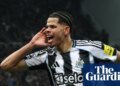 Osula wonder goal for 10-man Newcastle ends Carrick’s unbeaten Manchester United start | Premier League