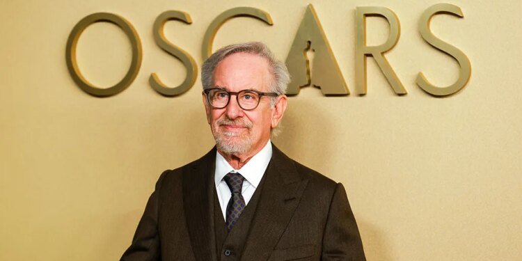 Steven Spielberg arrives on the red carpet for the Oscars Nominees Luncheon at The Beverly Hilton