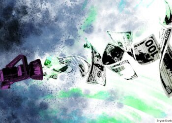 money emerging from a firehose